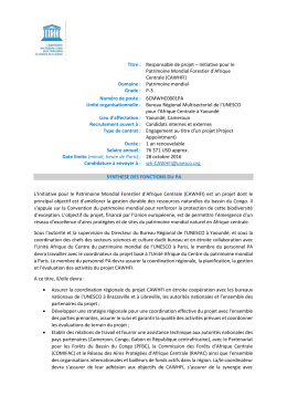 Initiative pour le Patrimoine Mondial Forestier d`Afrique Centrale