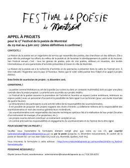 formulaire PDF - Maison de la poésie de Montréal