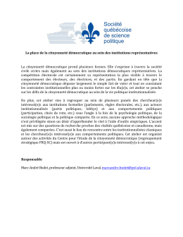 La place de la citoyenneté démocratique au sein des