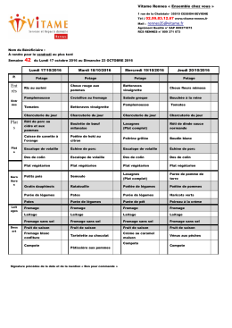 Menus Vitame du 17-10-2016 au 23-10-2016