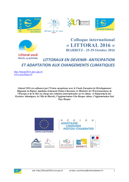 Littoral 2016 - Université de Pau et des Pays de l`Adour