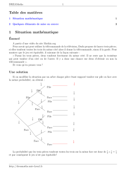 Table des mati`eres 1 Situation mathématique