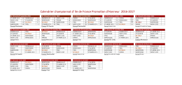 Calendrier championnat d` Ile de France Promoton d`Honneur 2016
