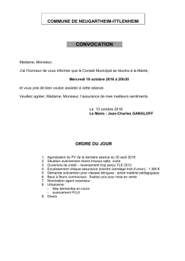T&eacute;l&eacute;charger la convocation - Site officiel de la commune de