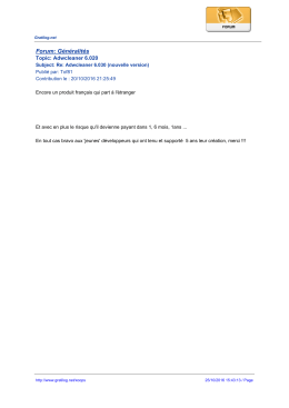 Forum: G&eacute;n&eacute;ralit&eacute;s