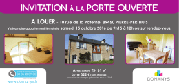INVITATION &agrave; lA PORTE OUVERTE