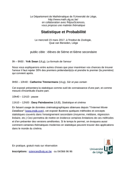 Statistique et Probabilit&eacute; - D&eacute;partement de Math&eacute;matique