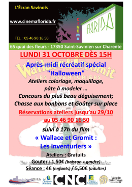 LUNDI 31 OCTOBRE DÈS 15H