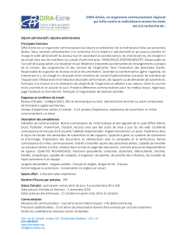 Adjoint administratif / adjointe administrative | DIRA