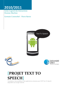 2010/2011 [projet text to speech] - CRIStAL