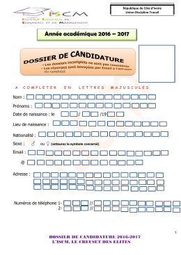 T&eacute;l&eacute;charger le dossier de candidature 2016