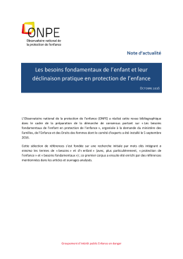 Notedactu_Besoins de l`enfant