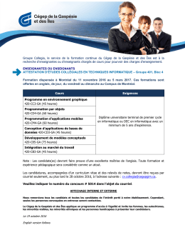 Groupe Collegia, le service de la formation continue du C&eacute;gep de la