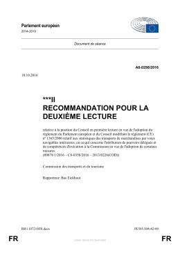 FR FR ***II RECOMMANDATION POUR LA DEUXI&Egrave;ME LECTURE