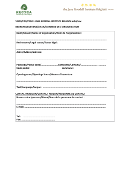 BEDRIJFSGEGEVENS/DATA/DONNEES DE L`ORGANISATION
