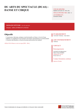 DU ARTS DU SPECTACLE (DUAS) : DANSE ET CIRQUE