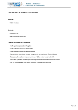 Lyc&eacute;e polyvalent de Demb&eacute;ni (LPO de Demb&eacute;ni) Adresse : 97660