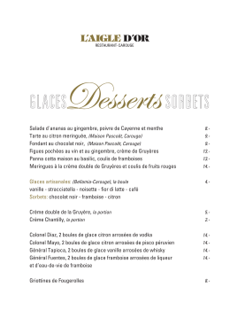 la carte des desserts