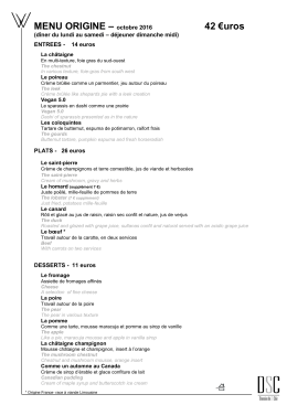 Notre carte - Le Domaine de Saint