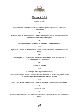 Menu à 32 €