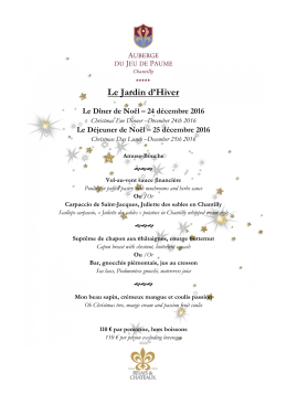 Menu - Fêtes de fin d`année