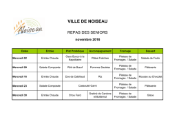 Menus du mois de NOVEMBRE