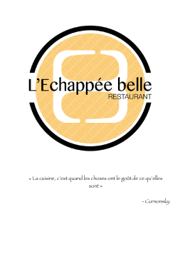 Voir le menu - echappeebelle