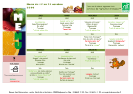 Menu de la semaine - Espace Gard Découvertes