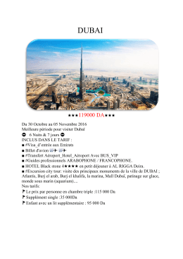 Voyages organisés Dubai