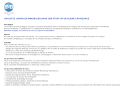 AnAlyste junior en immobilier dAns une stArt-up