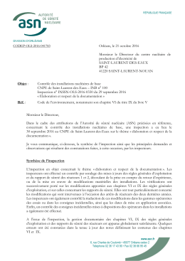 21/10/2016 Lettre de suite d`inspection Elaboration et respect