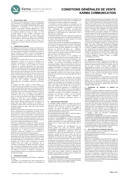 Conditions générales de vente
