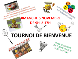 tournoi de bienvenue - Badminton club d`Eragny