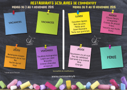 RESTAURANTS SCOLAIRES de commentry