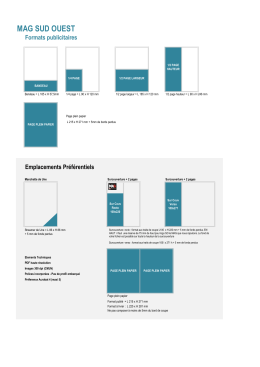 Nos formats PRINT - Sud Ouest Publicite