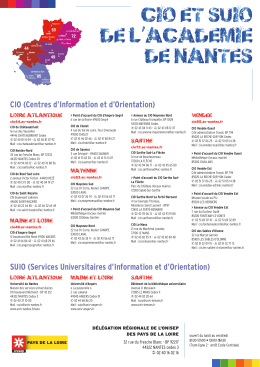 CIO (Centres d`Information et d`Orientation) SUIO (Services