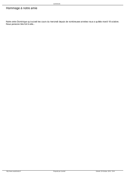 Hommage &agrave; notre amie