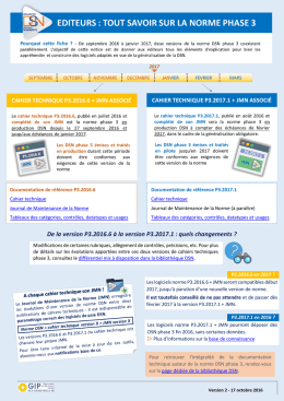 De la version P3.2016.6 &agrave; la version P3.2017.1 : quels