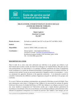 (COURS RECHERCHE TERRAIN) SCS3610/4610 et ECH4610