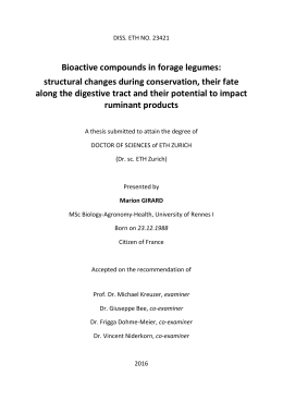 Bioactive compounds in forage legumes - ETH E