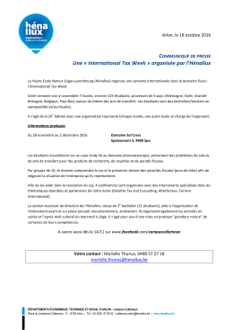 International Tax Week &raquo; organis&eacute;e par l`H&eacute;nallux