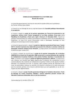 CONSEIL DE GOUVERNEMENT DU 19 OCTOBRE 2016