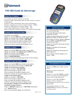 PAX S300 PAX S80 Guide de démarrage