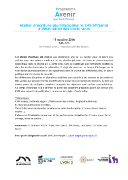 Atelier d`écriture pluridisciplinaire SHS-SP