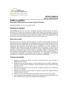 SBDL2016-20 – Greffier ou greffière - Sainte-Brigitte-de