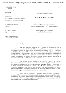 D&eacute;cision de renvoi du Conseil d`&Eacute;tat