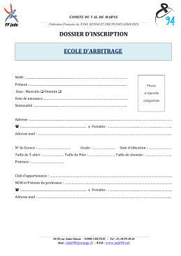 dossier inscription ecole arbitrage
