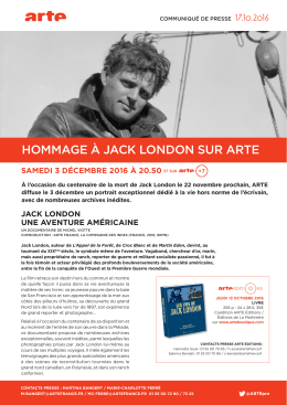 HOMMAGE &Agrave; JACK LONDON SUR ARTE