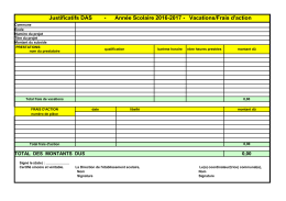 Justificatifs DAS - Année Scolaire 2016-2017
