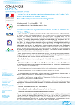 communiqué de presse - La France en Côte d`Ivoire